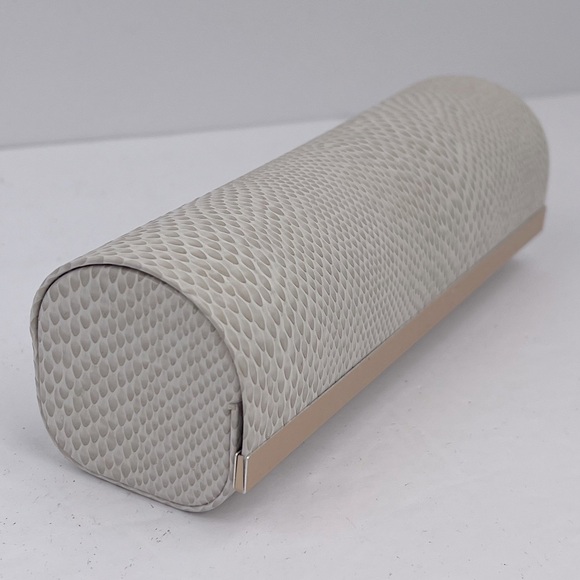 JIMMY CHOO GLASSES/SUNGLASSES CASE, FAUX SNAKE LEATHER, TAN & WHITE COLORS, NWOT - Picture 7 of 12